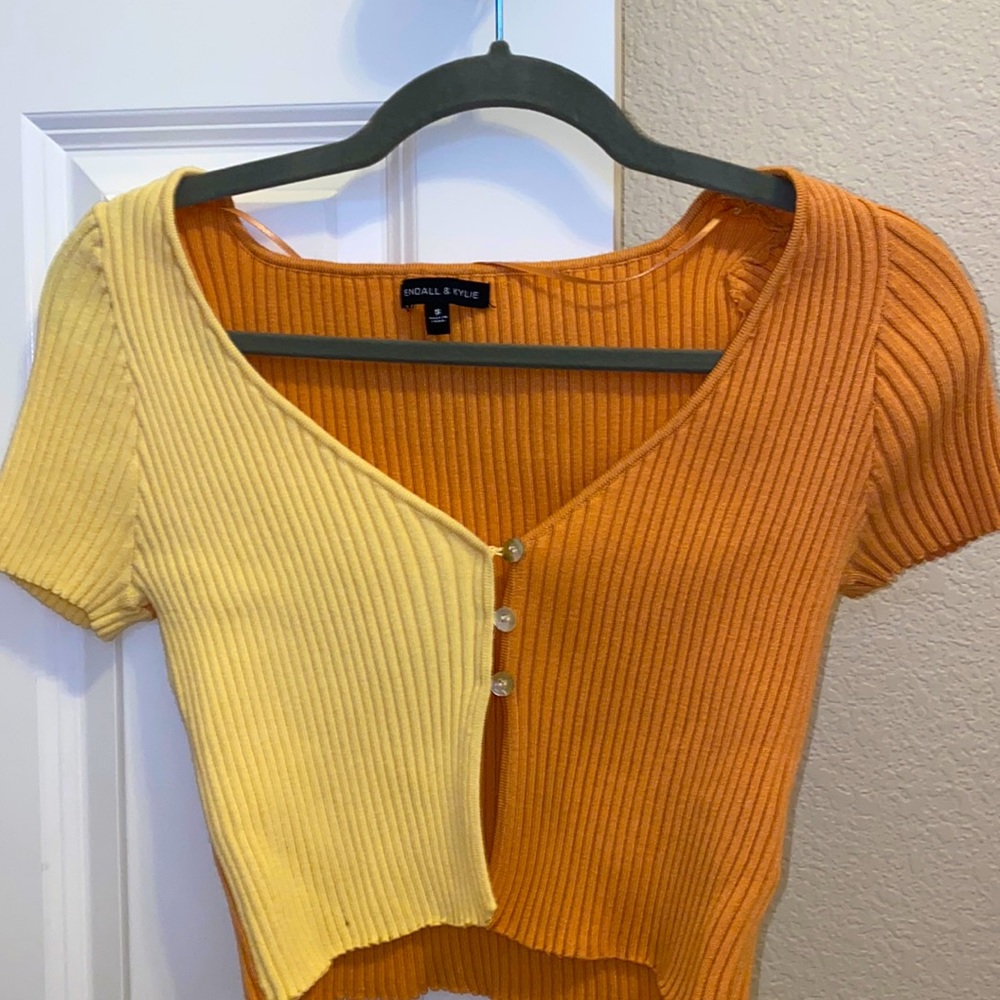 kendall & kylie split colored cardigan